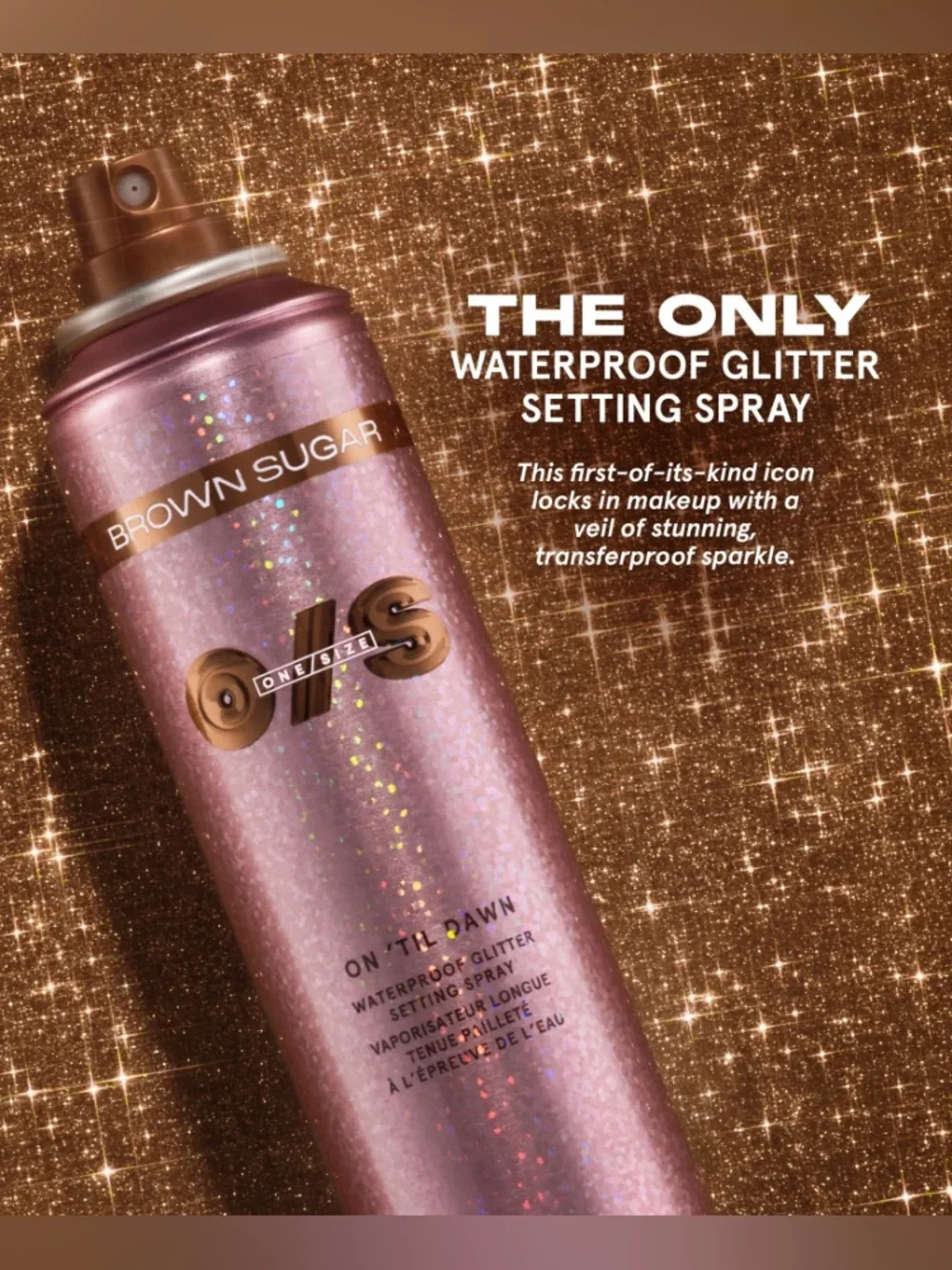 ONE/ SIZE On 'Til Dawn Waterproof Glitter Setting Spray -BROWN SUGAR LMTD. EDT.